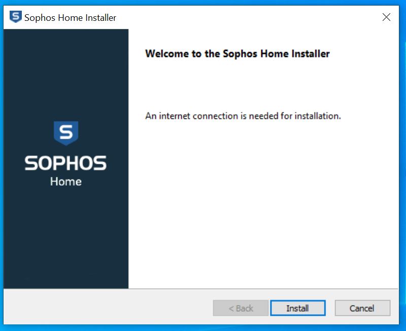 follow the instructions to install Sophos Home